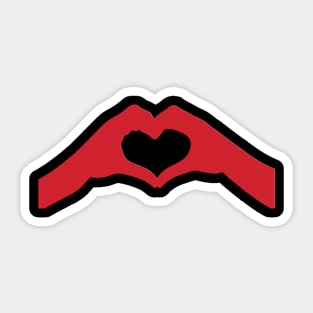 heart with hands Sticker